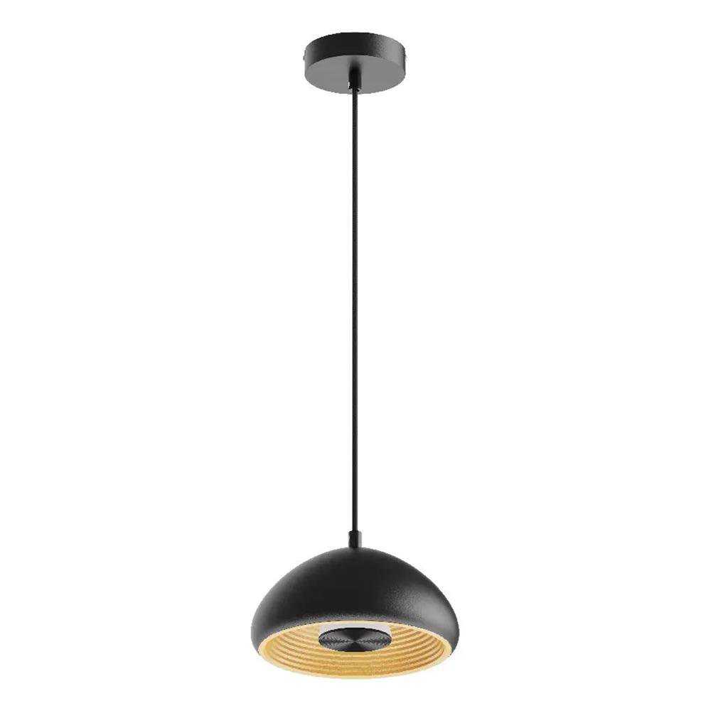 Lámpara Colgante LED de 15W Tipo Campana Luz Cálida Negra
