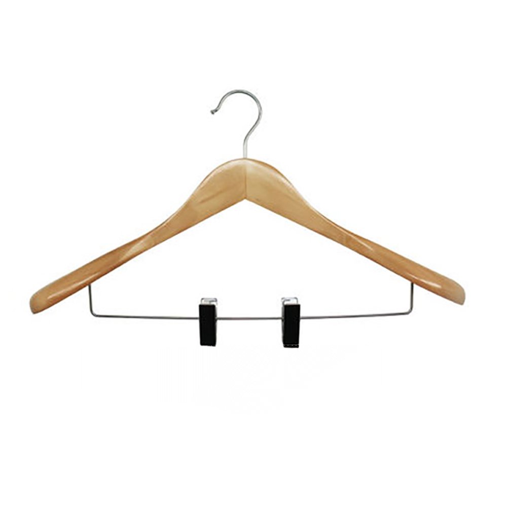 Sercha de Madera para Chaqueta y Pantalón Color Café Percha de Madera para Chaqueta y Pant…