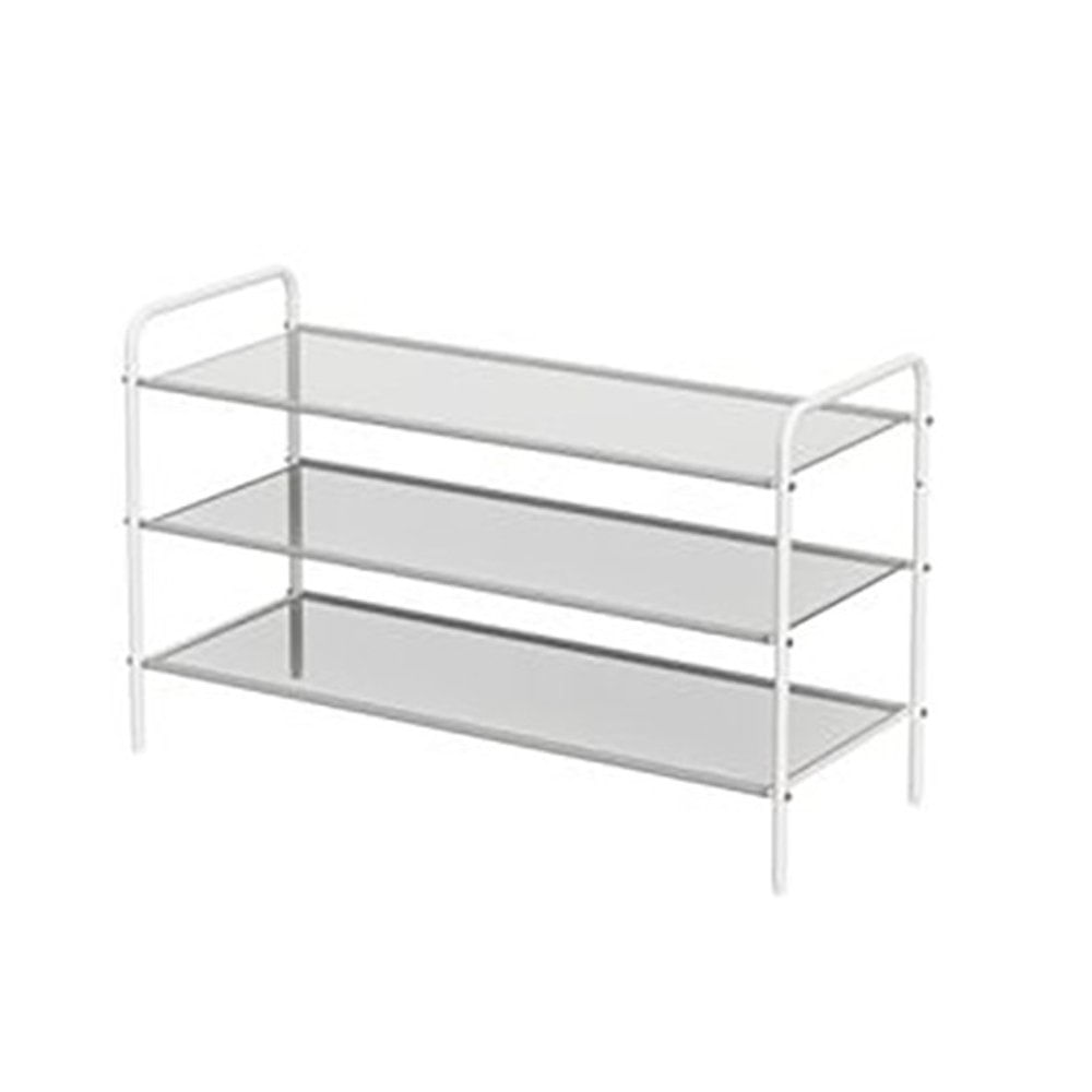 Zapatera Apilable de Metal 3 Niveles con Capacidad para 12 Pares Color Blanco