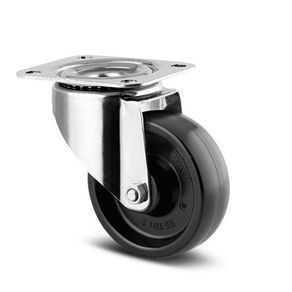 Rodo Poliuretano Giratorio con Placa 4 Plg 125Kg