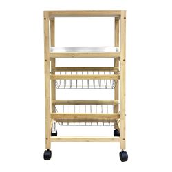 Carrito Organizador de Madera con Ruedas 3 Niveles