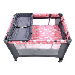 Corral con Cambiador Rosado Nubes