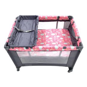Corral con Cambiador Rosado Nubes
