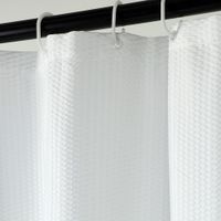 Cortina Blanca con Ganchos para Ducha