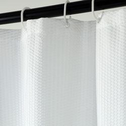 Cortina Blanca con Ganchos para Ducha
