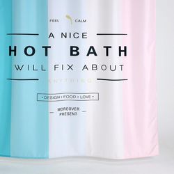 Cortina Multicolor para Baño con Ganchos
