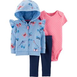 Set de Sudadera con Capucha Body y Pantalón con Estampado de Mariposas para Niña - Varias Tallas