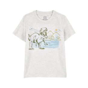 Camiseta de Algodón con Estampado de Dinosaurio para Niño - Varias Tallas