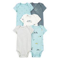 Set de 5 Bodys de Manga Corta con Estampado Playero para Niño - Varias Tallas