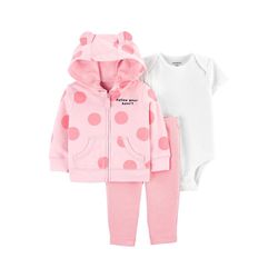 Set de Sudadera con Capucha Body y Pantalón con Estampado de Corazones para Niña - Varias Tallas