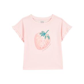 Camiseta de Algodón con Estampado de Fresa para Niña - Varias Tallas