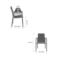 Silla con Brazos Gris para Exterior Lyra