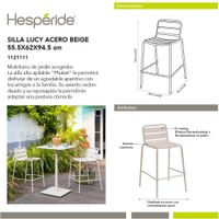 Silla Lucy Acero 55.5X62X94.5 Cm - Hesperide Varios Colores