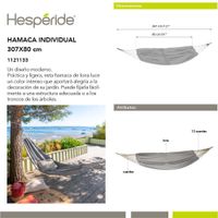 Hamaca de 307X80 Cm - Hesperide Varios Colores