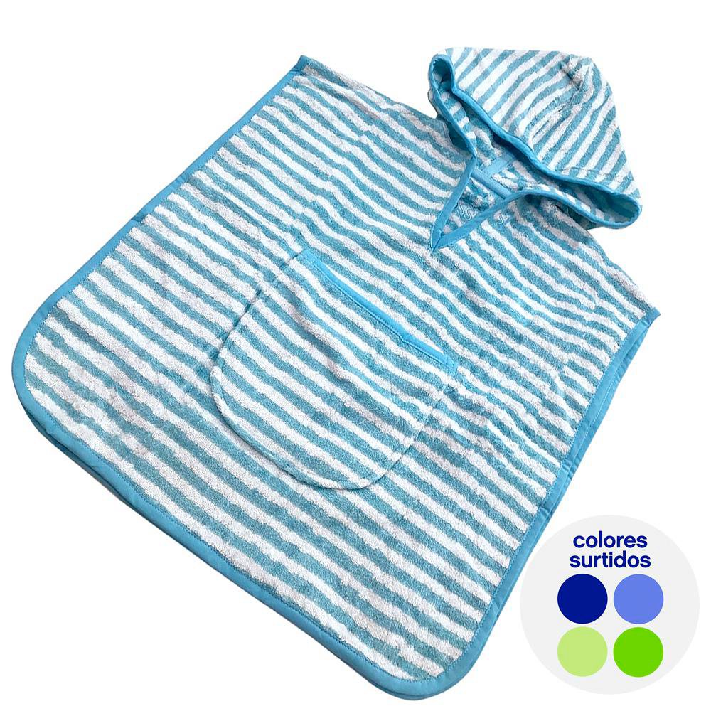 Toalla Infantil con Capucha Diseño Rayas Colores Surtidos