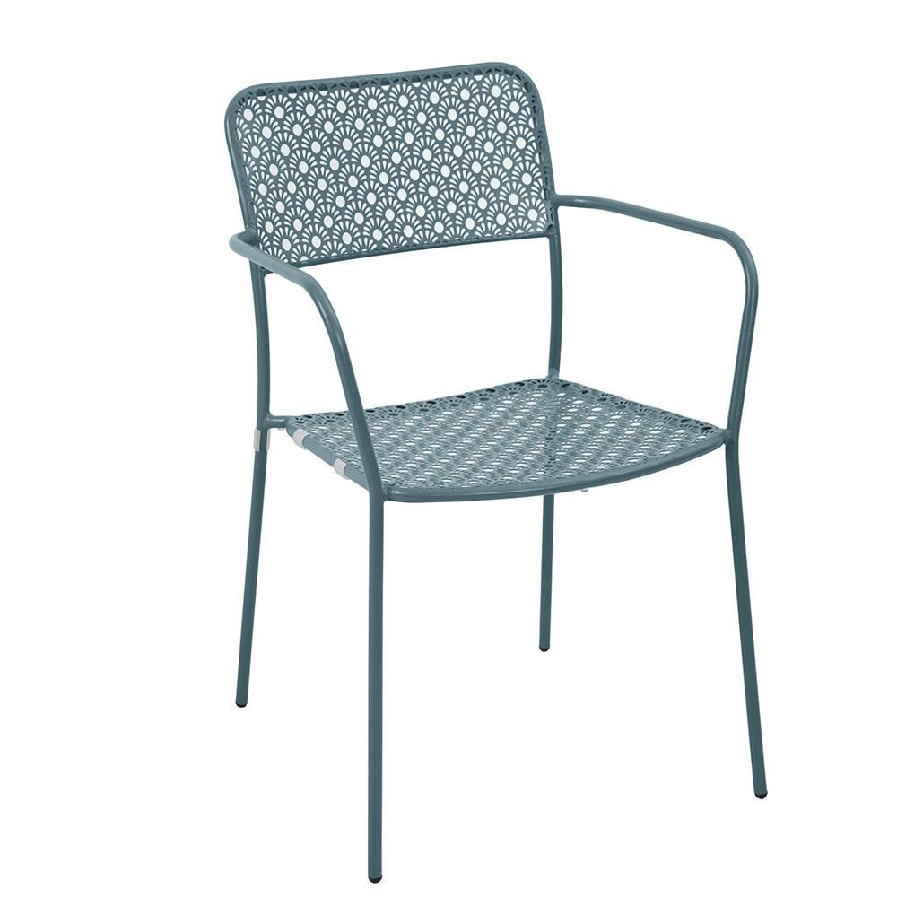 Silla con Brazos de Acero Sandy 57 x 58 x 81.5 cm Color Azul Silla Sandy con Brazos Azul