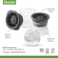 Set de 2 Moldes para Hielo Diseño Pelota Basketball