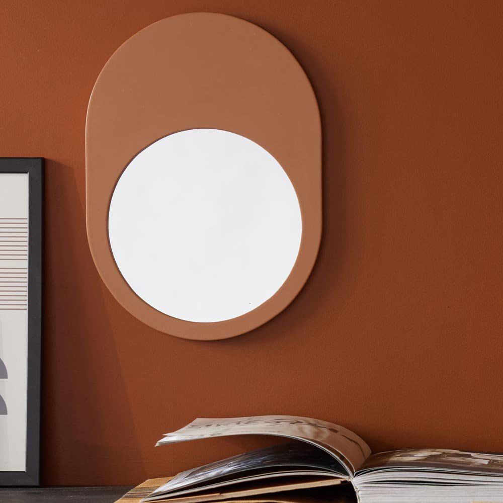 Espejo de Pared con Marco de Madera 23 x 32 cm Ovalado Color Café Cinnamon Espejo de Pared…