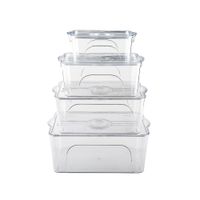 Set de 4 Contenedores Transparentes para Refrigerador
