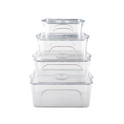 Set de 4 Contenedores Transparentes para Refrigerador