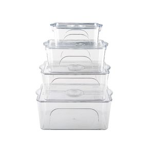 Set de 4 Contenedores Transparentes para Refrigerador