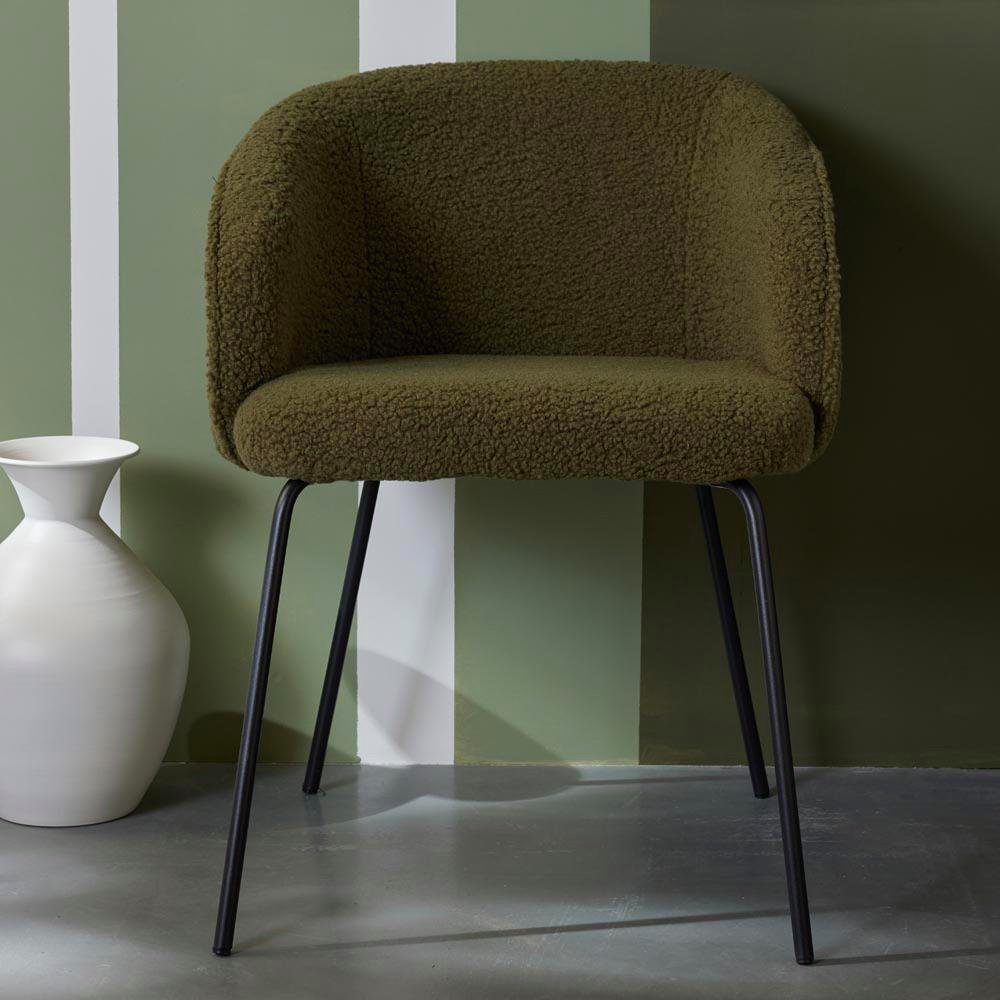 Silla Louie Tapizada 55 x 62 x 74 cm Color Verde Olivo Silla Louie Tapizada Verde Olivo
