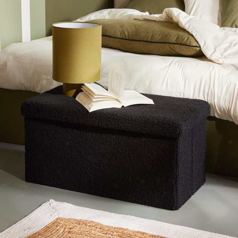 Banca Plegable Lyon con Almacenamiento 76 x 38 x 38 cm Color Negro