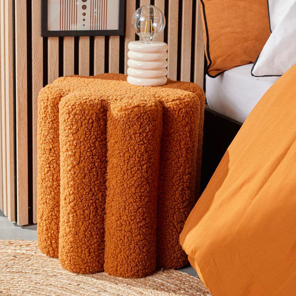 Banco Decorativo Flor 38 x 38 x 40 cm Color Caramelo
