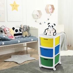 Cajonero de Plástico con 3 Gavetas Multicolor