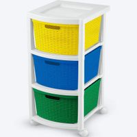 Cajonero de Plástico con 3 Gavetas Multicolor