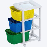 Cajonero de Plástico con 3 Gavetas Multicolor
