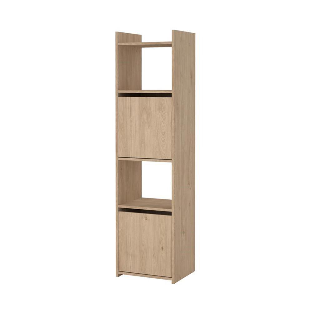 Librera Function Plus con 2 Puertas y Estantes Abiertos de 40 x 34.2 x 154.7 cm Café Librera Fplus de 2 Puertas 34.2 x 40 x 154.7 cm Color Café