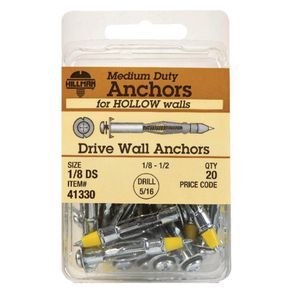 Anclajes Expansivos para Pared Hueca 1/8x1/8 Plg 20 Pzas