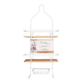Organizador para Ducha Blanco y Bamboo