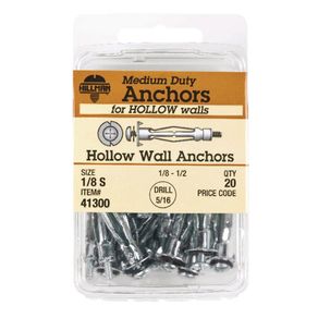 Set de 20 Juegos de Anclajes de Tornillo 1/8x1/8 Plg