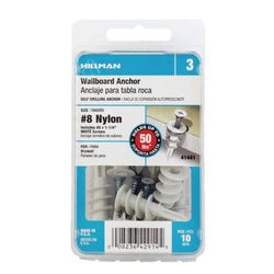 Anclajes para Tablaroca #8 Nylon con Tornillos 10 Pzas