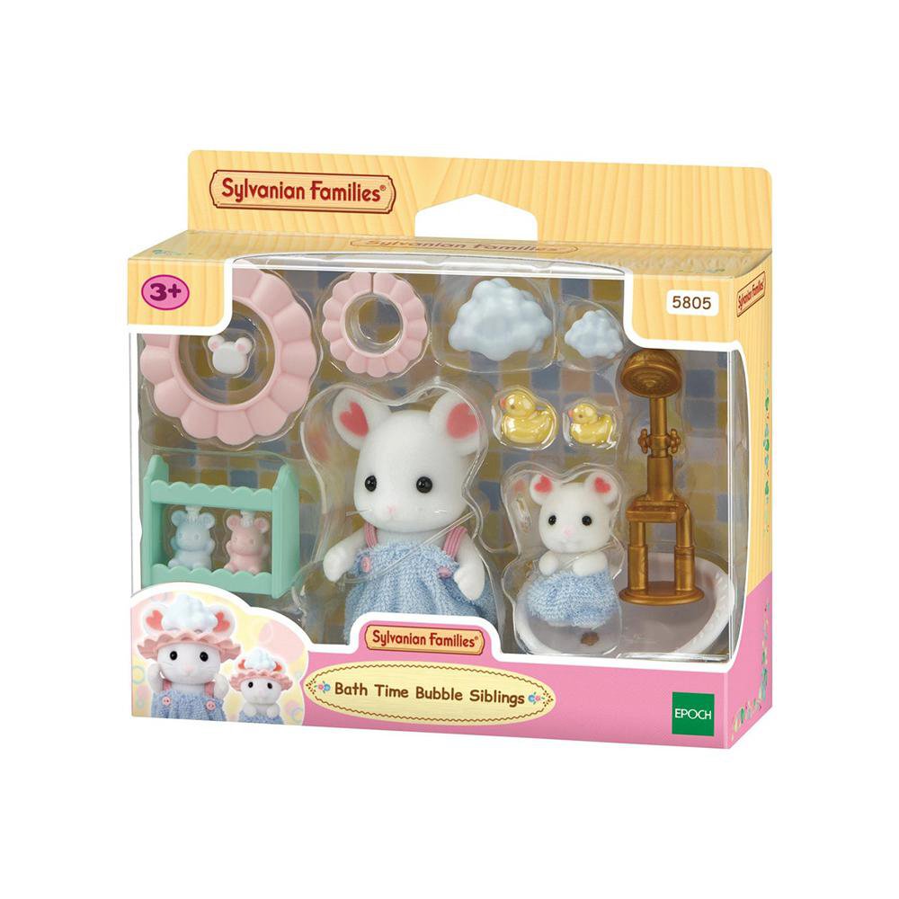 Set de Muebles Sylvanian Families Baño de Burbujas con Figuras de 10+ Piezas Sylvanian Fam…