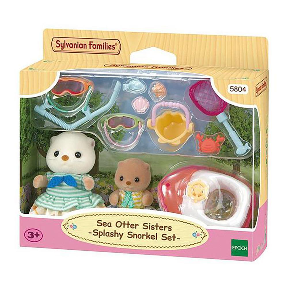 Set de Figuras Sylvanian Families Hermanas Nutria Marina con Accesorios de Snorkel 10+ Pie…