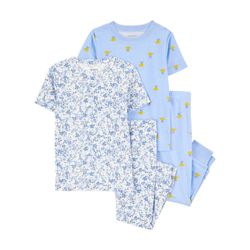 Set de Pijama de Algodón para Niña 4 Pzas - Varias Tallas
