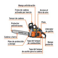Motosierra a Gasolina 38 CC con Barra de 14"