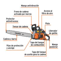 Motosierra a Gasolina 38 CC con Barra de 16"