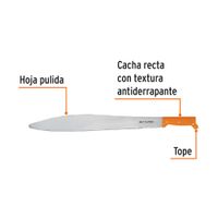 Machete Acapulqueño con Cacha Naranja de 22 Plg