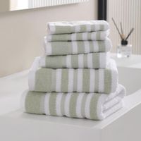 Set de 6 Toallas de Baño Rayas Verde