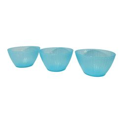 Set 3 Tazones Celeste Glitter