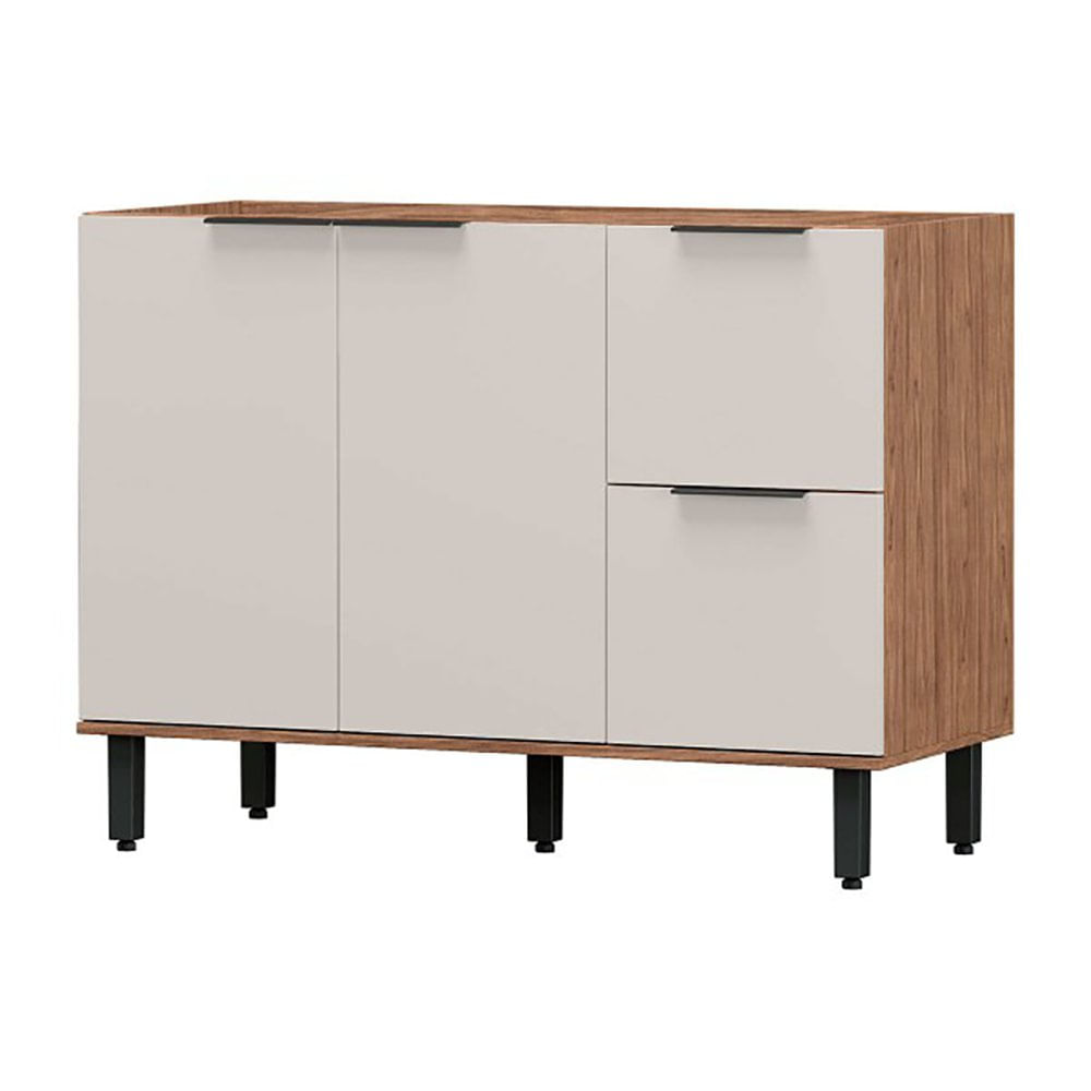 Gabinete Base Toscana con 2 Puertas y 2 Gavetas Color Café y Crema Gabinete Base Toscana 2…