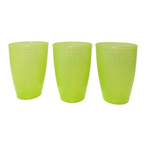 Set 3 Vasos Verde Glitter