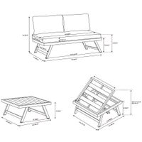 Set de Exterior Oliva Aluminio 4 Piezas