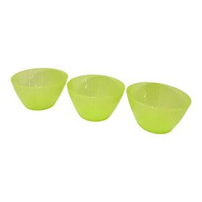 Set 3 Tazones Verde Glitter