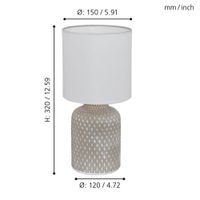 Lámpara de Mesa Bellariva Gris 40 W