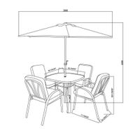 Set de Comedor para Exterior Gris 6 Piezas